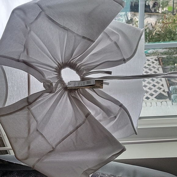 Day Break Women's White Crop Top with Back Tie, Size: L - Picture 2 of 7